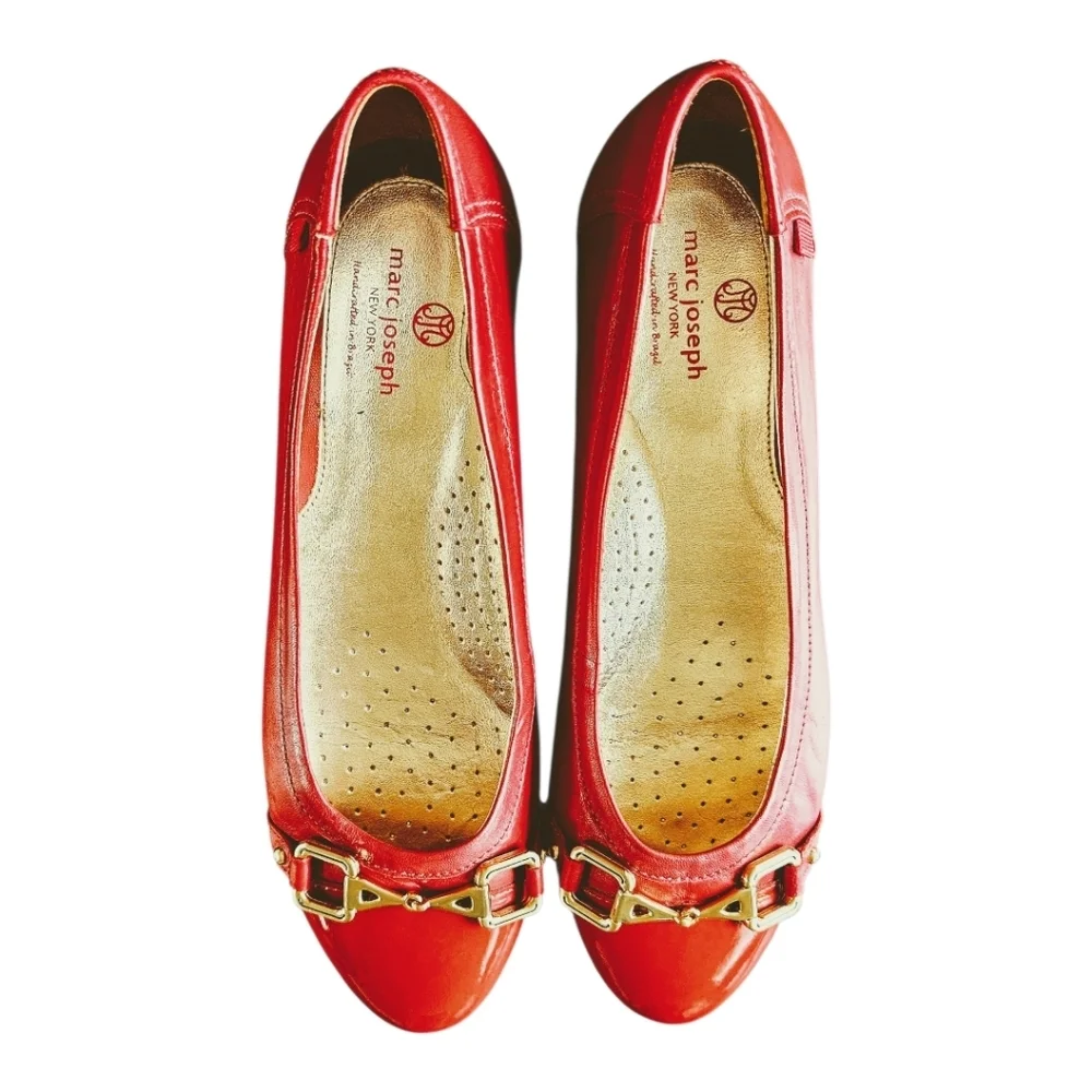MARC JOSEPH Size 8.5 Women's Leather Made In Brazil Park Ave Flat Loafer In Red